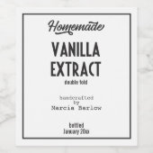 Zelfgemaakte Vanille Extract LRG Eten & Drinken La Wijn Etiket (Enkel label)
