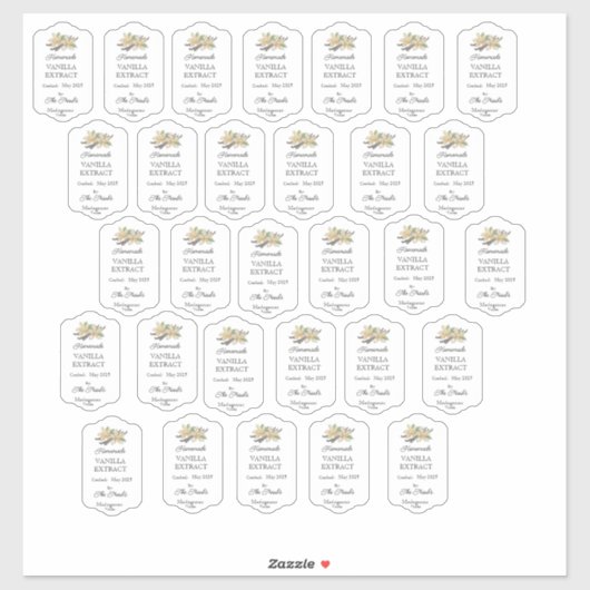 Zelfgemaakte vanille-extract op maat gesneden viny sticker (Vel)