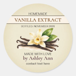Zelfgemaakte Vanille-extract Ronde Sticker