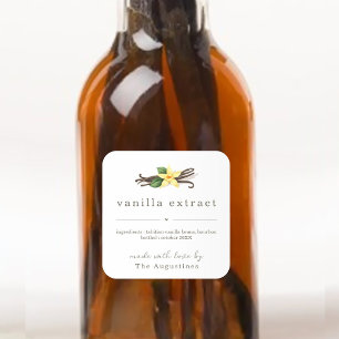 Zelfgemaakte Vanille Extract Square Gift Label