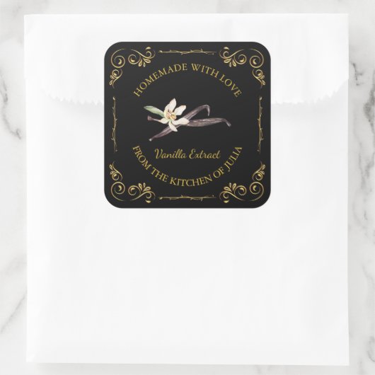  Zelfgemaakte Vanille Extract Vierkant Label (Tas)