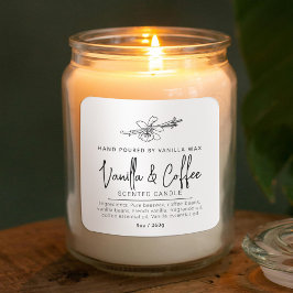 Zelfgemaakte vanille koffiekaars witte ingrediënte vierkante sticker