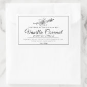 Zelfgemaakte vanille kokos mono ingrediënten kaars rechthoekige sticker (Tas)