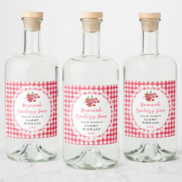 Zelfgemaakte veenbessensap Drink Likeurfles Etiket