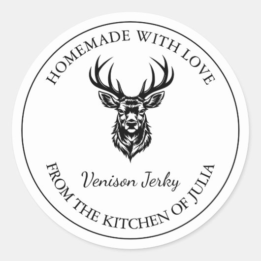 Zelfgemaakte Venison Jerky Label (Voorkant)