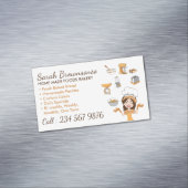 Zelfgemaakte vers brood gebak dame magnetisch visitekaartje (Voorbeeld)