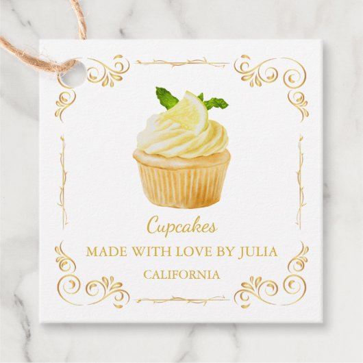  zelfgemaakte verse cupcakes plein hang Label (Voorkant)