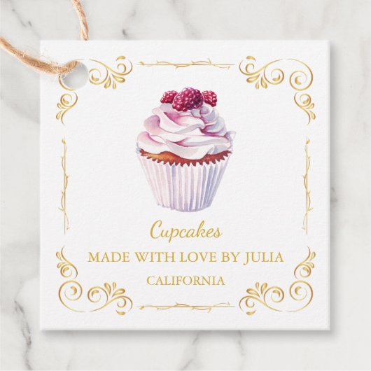 zelfgemaakte verse cupcakes plein hang Label (Voorkant)