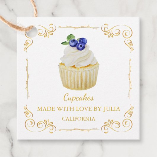 zelfgemaakte verse cupcakes plein hang Label (Voorkant)