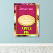 Zelfgemaakte verse gebakken appeltaart canvas afdruk (Insitu (Houten vloer))