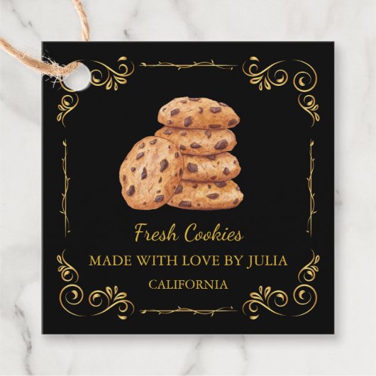 zelfgemaakte verse koekjes Square Hang Label (Voorkant)