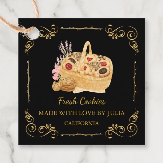  zelfgemaakte verse koekjes Square Hang Label (Voorkant)