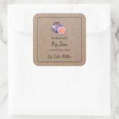 Zelfgemaakte vijg jam vierkante kraft papier label (Tas)