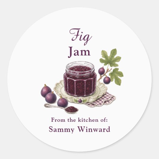 Zelfgemaakte Vijgenjam Cadeau Label (Voorkant)