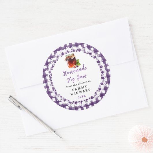 Zelfgemaakte vijgenjam inblikken label (Envelop)
