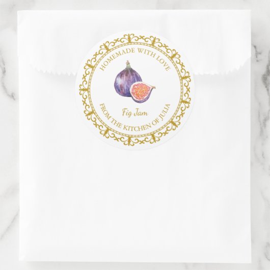 zelfgemaakte vijgenjam label l wit (Tas)