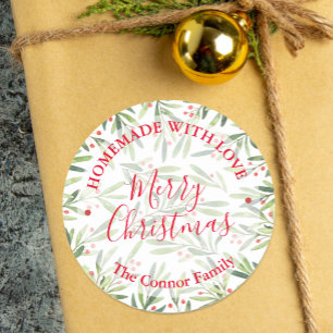 Zelfgemaakte Voedsel Behandeling Kerst Bakken Huls Ronde Sticker