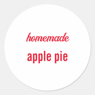 Zelfgemaakte Voedsel Cadeau Feest Favoriet Appelta Ronde Sticker