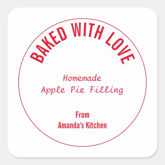 Zelfgemaakte voedsel kerst aangepast cadeau feest  vierkante sticker (Voorkant)