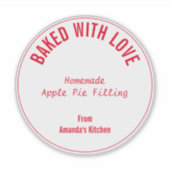 Zelfgemaakte Voedsel Kerst Custom Gift Party Favor Sticker (Voorkant)