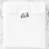 Zelfgemaakte vrouw ronde sticker (Tas)