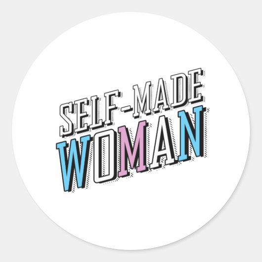 Zelfgemaakte vrouw ronde sticker (Voorkant)