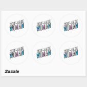 Zelfgemaakte vrouw ronde sticker (Vel)
