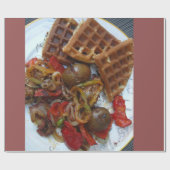 zelfgemaakte wafels en aardappelen cadeaupapier (Vlak)