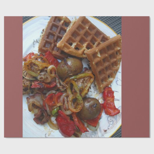 zelfgemaakte wafels en aardappelen cadeaupapier (Vlak)