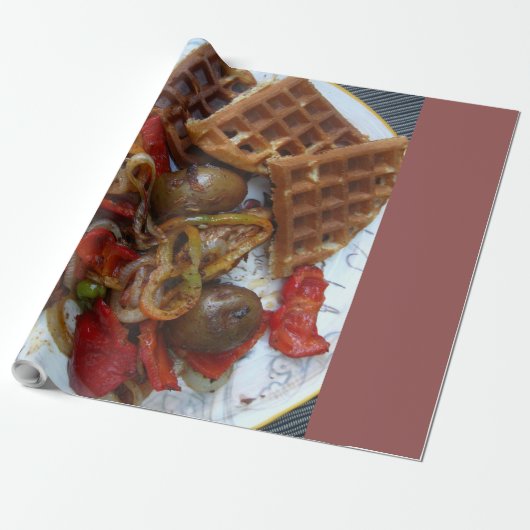 zelfgemaakte wafels en aardappelen cadeaupapier (Uitgerold)