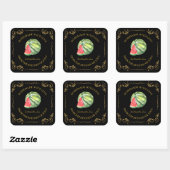 Zelfgemaakte Watermeloen Jam Square Label (Vel)