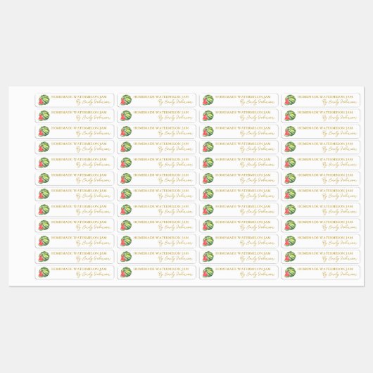 Zelfgemaakte Watermeloen Jam Thin Label (Vel)