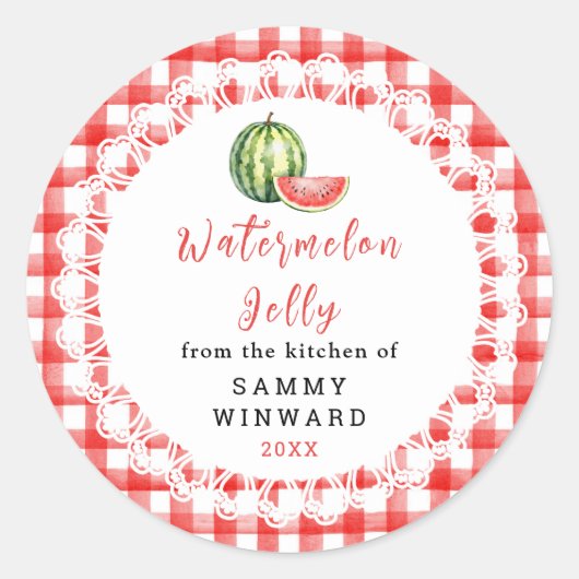 Zelfgemaakte Watermeloenjam Pot Etiket (Voorkant)
