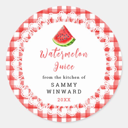 Zelfgemaakte watermeloensap Drink label (Voorkant)