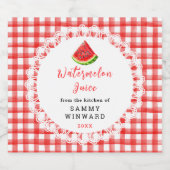 Zelfgemaakte watermeloensap Drink Likeurfles Etiket (Enkel label)