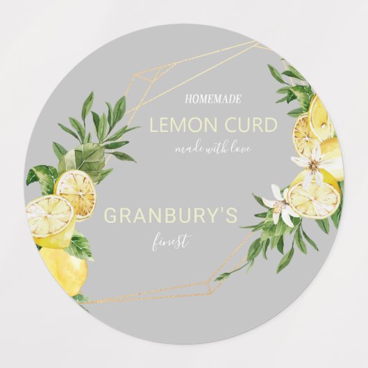 Zelfgemaakte Waterverf Limoncello Curd Labels (Design 2)