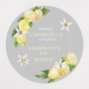 Zelfgemaakte Waterverf Limoncello Curd Labels