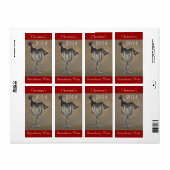 Zelfgemaakte wijn Antiek Fun Lady Labels Personali (Full Sheet)