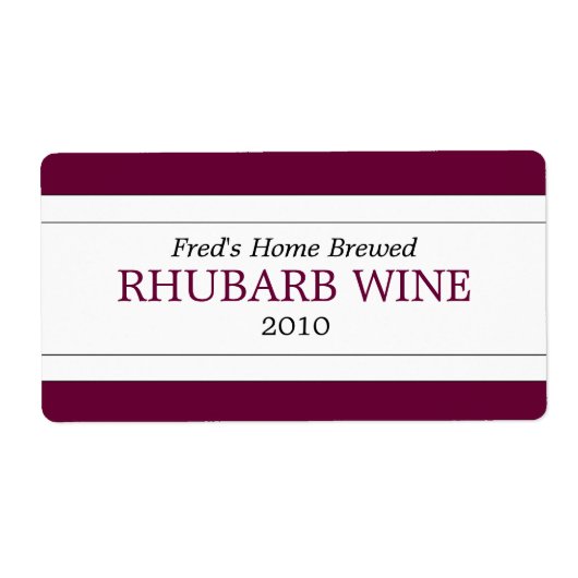 Zelfgemaakte wijn etiket (Voorkant)