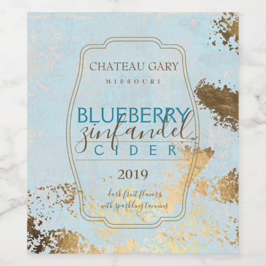 Zelfgemaakte wijn gepersonaliseerd label faux goud etiket (Enkel label)