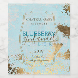 Zelfgemaakte wijn gepersonaliseerd label faux goud wijn etiket