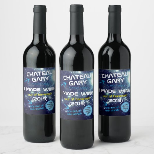 Zelfgemaakte wijn gepersonaliseerd label ruimte un wijn etiket (Flessen)