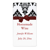 Zelfgemaakte wijn label (Voorkant)