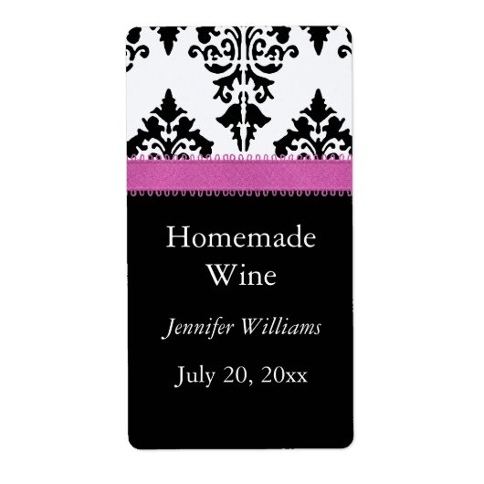 Zelfgemaakte wijn label (Voorkant)