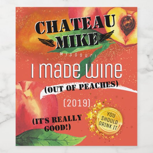 Zelfgemaakte wijn rommelige verf goud gepersonalis wijn etiket (Enkel label)