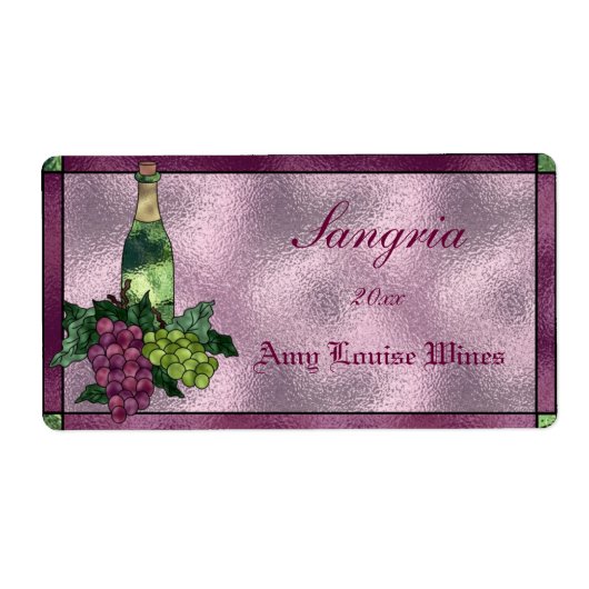 Zelfgemaakte wijnetiketten etiket (Voorkant)