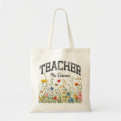 Zelfgemaakte Wilde Bloemen Leraren Tas, Cadeau voo Tote Bag (Voorkant)