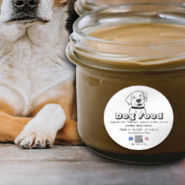 Zelfgemaakte witte hond behandelt huisdier voedsel ronde sticker