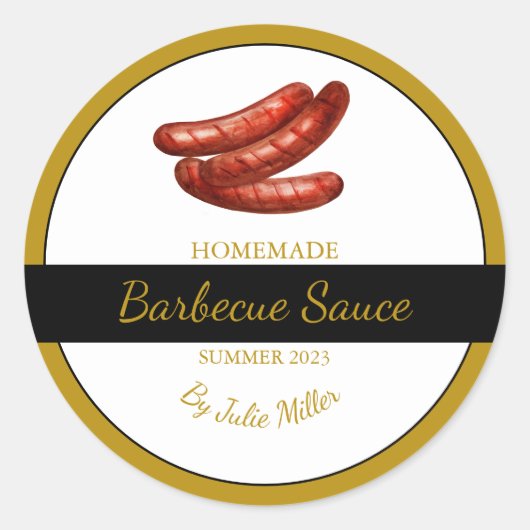 Zelfgemaakte worst Barbecuesaus BBQ Label (Voorkant)