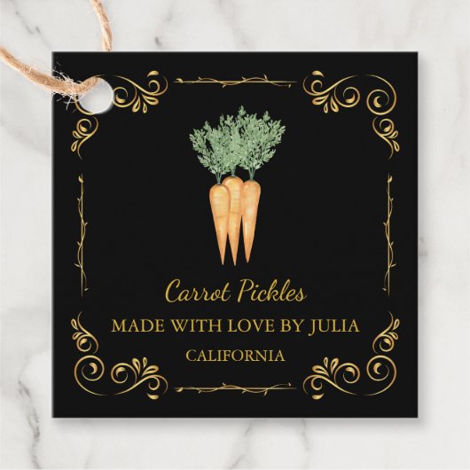 Zelfgemaakte Wortel Pickle Square Hang Label (Voorkant)